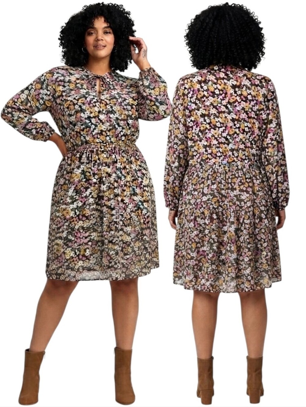TORRID Floral Keyhole Blouson Dress - Size 1X